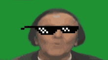 wow excited pixel shades green screen