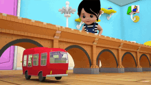 driving under the bridge toy car the wheels on the bus nursery rhymes
