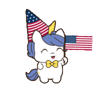 a unicorn holding an american flag and the words 4th of july