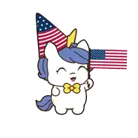 a unicorn holding an american flag and the words 4th of july