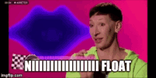 a pixelated image of a woman with the words " float " written below her