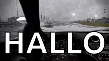 a picture of a car with the word hallo written on it
