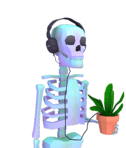 Skeleton Plant Sticker - Skeleton Plant Headphones Stickers