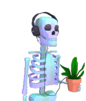Skeleton Plant Sticker - Skeleton Plant Headphones Stickers