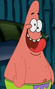 patrick star from spongebob squarepants with his tongue out