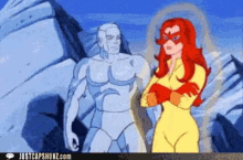 a cartoon of a man and a woman standing next to each other with justcapshunz.com on the bottom