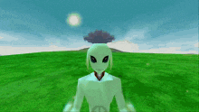a video game character with a tree on his head