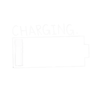 a black and white drawing of a battery that is charging .