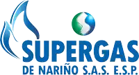 a blue and green logo for supergas de narino s.a.s. e.s.p