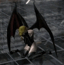 smt nine succubus crying on knees head in hands