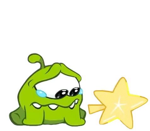 Teary Eyed Om Nom Sticker - Teary Eyed Om Nom Cut The Rope Stickers