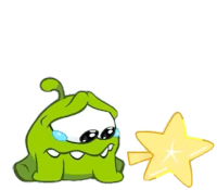 Teary Eyed Om Nom Sticker - Teary Eyed Om Nom Cut The Rope Stickers
