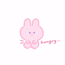 rabbit bunny pink cute hungry