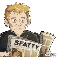 a cartoon of a man reading a newspaper with the headline $ fatty