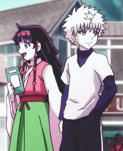 anime couples walking together