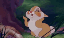 可愛い　かわいい　カワイイ　バンビ　ウサギ　ディズニー GIF - Cute Bambi Rabbit GIFs