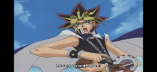 a cartoon character says " reverse card open " while holding a playing card