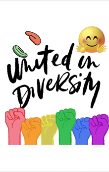 a poster that says bros united in diversity with rainbow hands