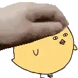 a cartoon chicken is being pummeled by a hand .