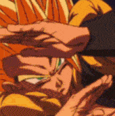 a close up of a person making a peace sign with their hands in a cartoon .