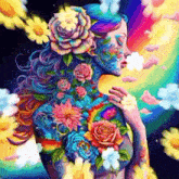 Women Color Spring Art Flowers GIF - Women Color Spring Art Flowers GIFs
