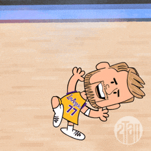 a cartoon of a los angeles basketball player