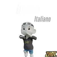 a cartoon character is wearing a zhot sweatshirt