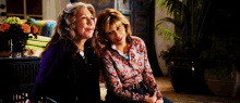 Grace And Frankie Smiling GIF - Grace And Frankie Smiling Lean On Shoulder GIFs