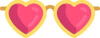 Sunglasses Heart Sticker - Sunglasses Heart Summer Stickers