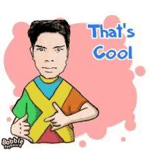 a cartoon of a man giving a thumbs up and the words that 's cool