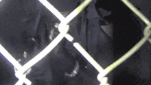 a close up of a chain link fence with a few hooks on it