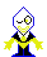 a pixel art of a cartoon character with a smiley face