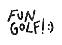 a white background with the words fun golf written in black letters