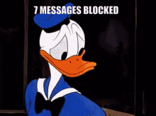Donald Duck Message GIF - Donald Duck Message Blocked GIFs