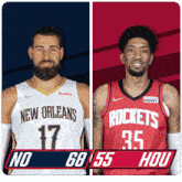 a new orleans basketball player and a rockets player