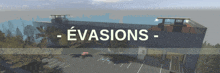 a sign that says evasions on it in front of a building