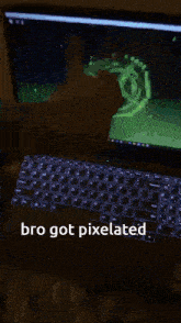 a picture of a phone with the words bro got pixelated below it