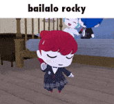a cartoon character with red hair and the words bailalo rocky on the bottom