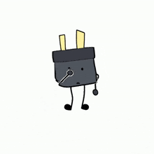 a drawing of a plug with arms and legs .