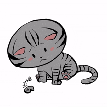 cute cat kitty gray sad