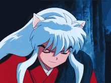 a close up of a cartoon character with white hair