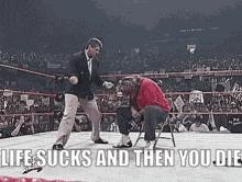 Vince Mcmahon Vincemcmahon GIF - Vince Mcmahon Vincemcmahon Life Sucks And Then You Die GIFs