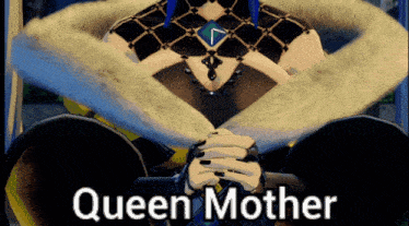 a picture of a woman with the words queen mother below her