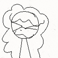 a black and white drawing of a cartoon character with glasses and a surprised look on his face .