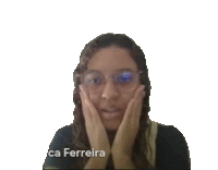 a woman with glasses and the name ca ferreira on the bottom right