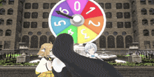 a spinning wheel with the numbers 0 1 2 3 4 5 6 7 8 and 9 on it