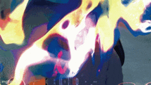 a painting of a person with flames coming out of their mouth