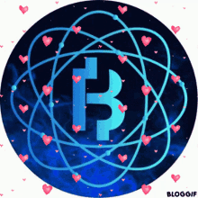 a blue circle with the letter b in the middle