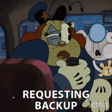 Requesting Backup Chief Bea GIF - Requesting Backup Chief Bea The Cuphead Show GIFs