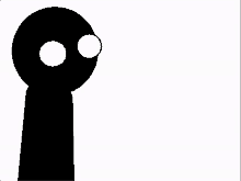 a black silhouette of a person with two white eyes on a white background